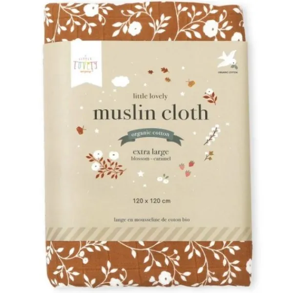 A Little Lovely Company Blossom Hydrofiele Doek XL - Caramel> Multidoek