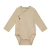 A Tiny Story Romper Lange Mouw Oatmeal Melange 50> Rompertjes