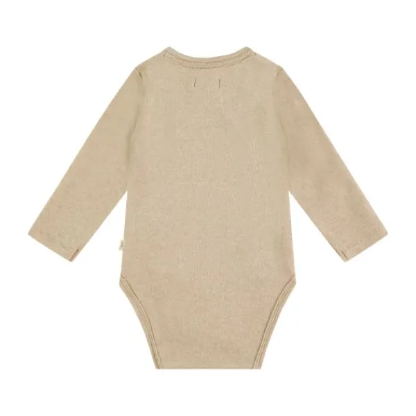 A Tiny Story Romper Lange Mouw Oatmeal Melange 50> Rompertjes