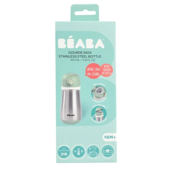 Béaba Baba Drinkfles Roestvrij Staal Groen 350ml> Flessen