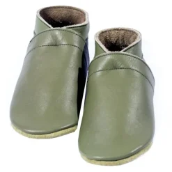 Baby Dutch Slofjes Effen Olijf 3-6 mnd> Slofjes