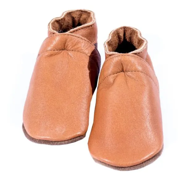 Baby Dutch Slofjes Effen Cognac 3-6 mnd> Slofjes