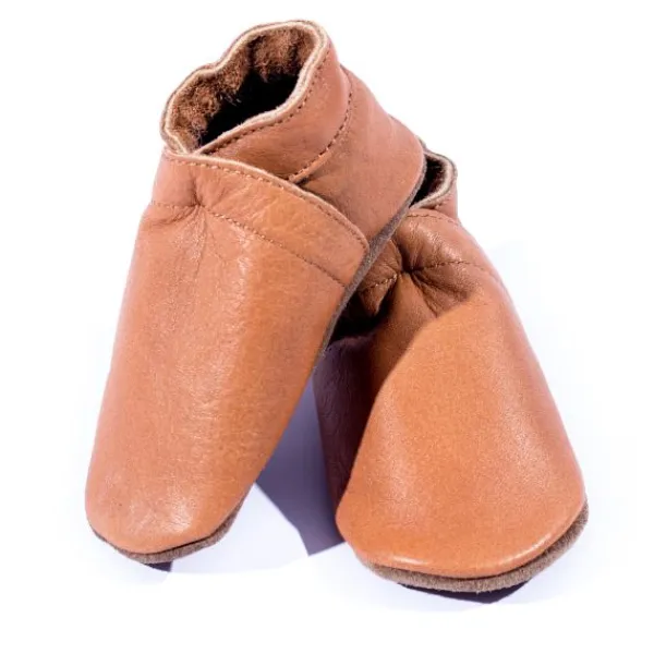 Baby Dutch Slofjes Effen Cognac 3-6 mnd> Slofjes