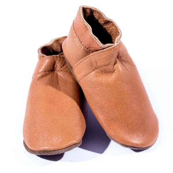 Baby Dutch Slofjes Effen Cognac 3-6 mnd> Slofjes