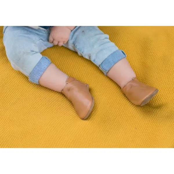 Baby Dutch Slofjes Effen Cognac 3-6 mnd> Slofjes