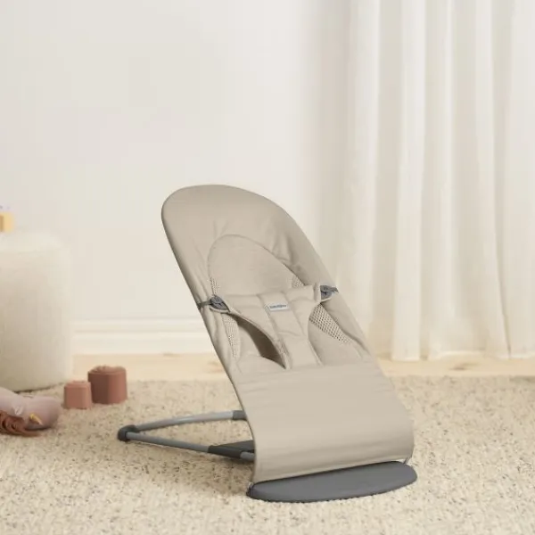 BabyBjörn Balance Soft Wipstoeltje Geweven Jersey Tri-Fabric - Zandgrijs> Sitters