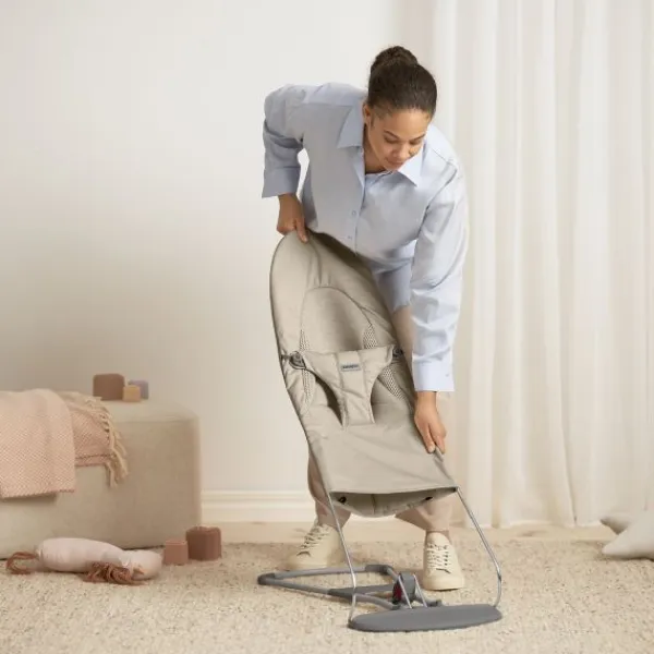BabyBjörn Balance Soft Wipstoeltje Geweven Jersey Tri-Fabric - Zandgrijs> Sitters