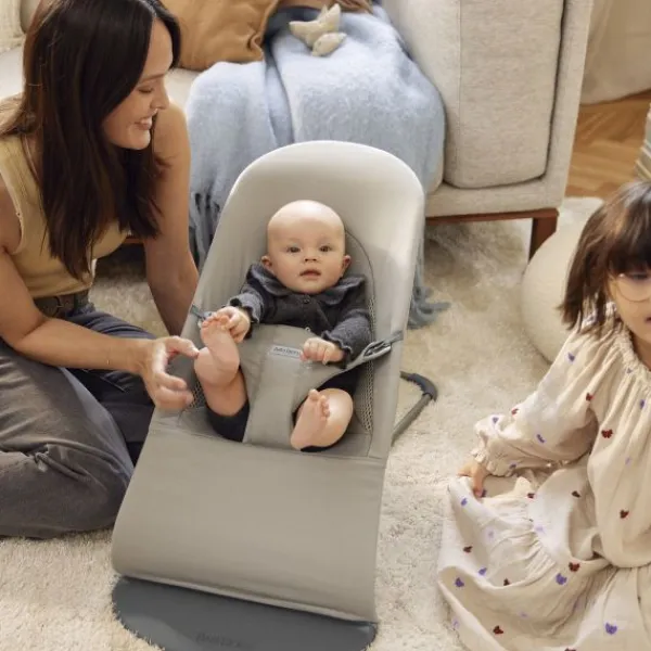 BabyBjörn Balance Soft Wipstoeltje Geweven Jersey Tri-Fabric - Zandgrijs> Sitters