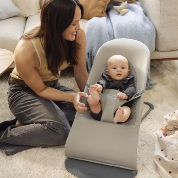 BabyBjörn Balance Soft Wipstoeltje Geweven Jersey Tri-Fabric - Zandgrijs> Sitters