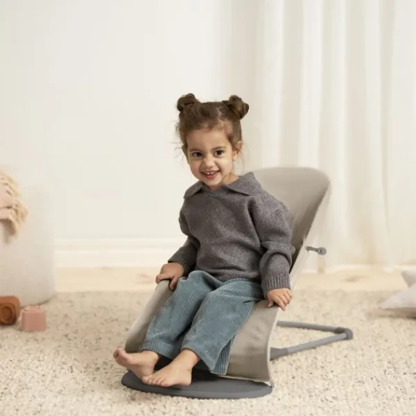 BabyBjörn Balance Soft Wipstoeltje Geweven Jersey Tri-Fabric - Zandgrijs> Sitters