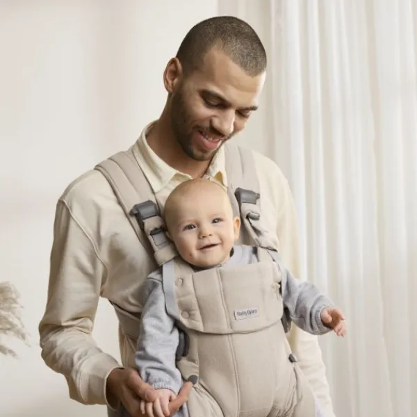 BabyBjörn Harmony Draagzak – Geweven – Mélange Lichtbeige> Rugdragers|Buikdragers