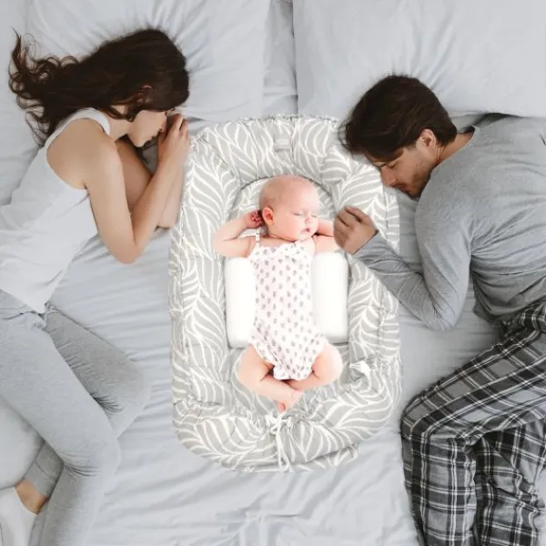 Babyjem Babynest Grijs/Bladeren Patroon> Accessoires Boxen