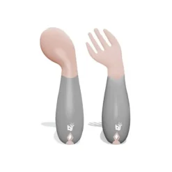 Babyjem Gebogen Vork En Lepel Roze> Bestek