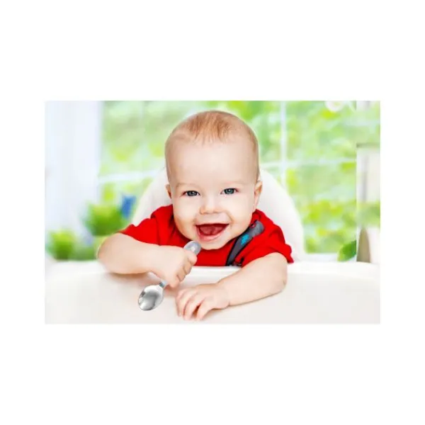 Babyjem Lepel En Vork Staal Grijs> Bestek