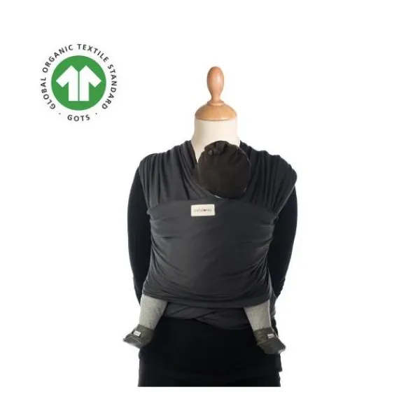 Babylonia Tricot-Slen Organic Black> Draagdoeken