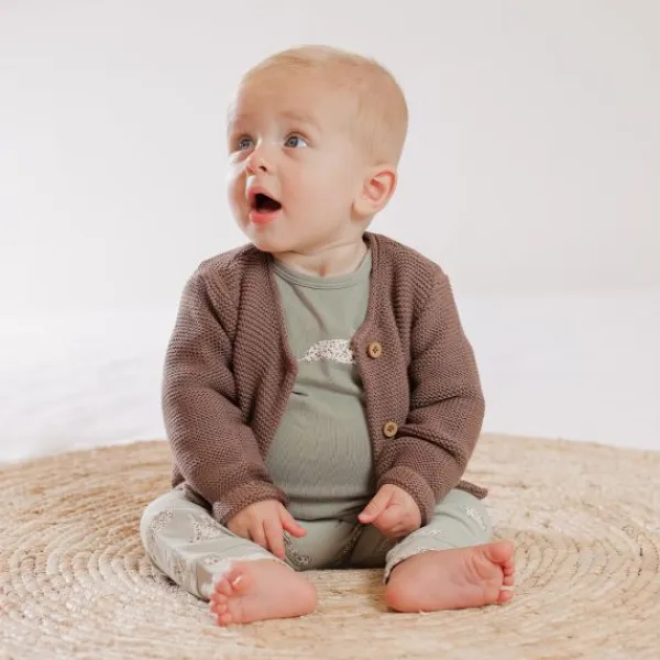 Babylook Knit Vest - Mt. 74/80 - Deep Taupe> Vestjes