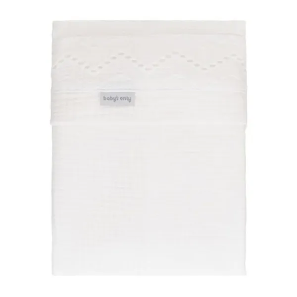 Baby's Only Ledikantlaken Broderie Calm Wit 120 x 150 cm> Ledikantlakens
