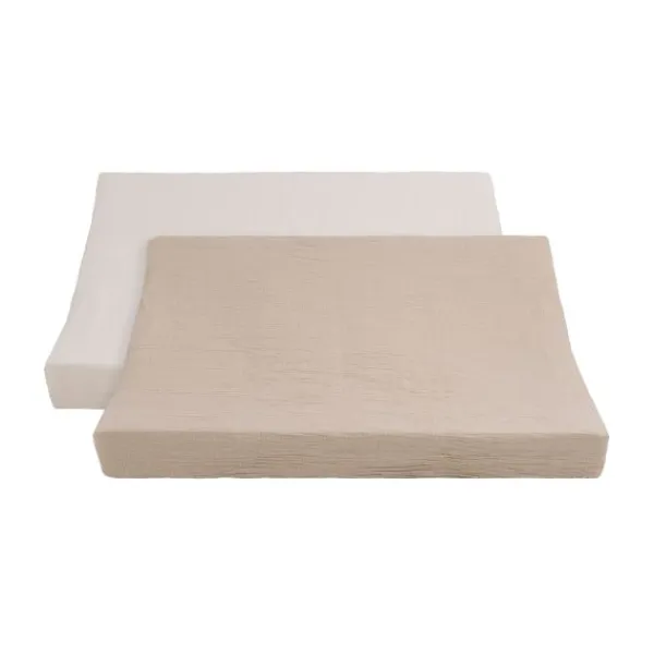 Baby's Only Tender Aankleedkussenhoes - 2-pack - 45x70 cm - Beige / Linen> Waskussenhoezen