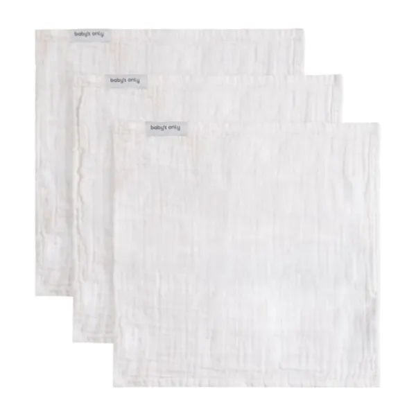 Baby's Only Tender Monddoekje - 3-Pack - 30x30cm - Beige / Linen> Monddoekjes / Spuugdoekjes