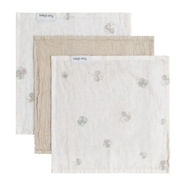 Baby's Only Tender Monddoekje - 3-Pack - 30x30cm - Beige / Linen> Monddoekjes / Spuugdoekjes