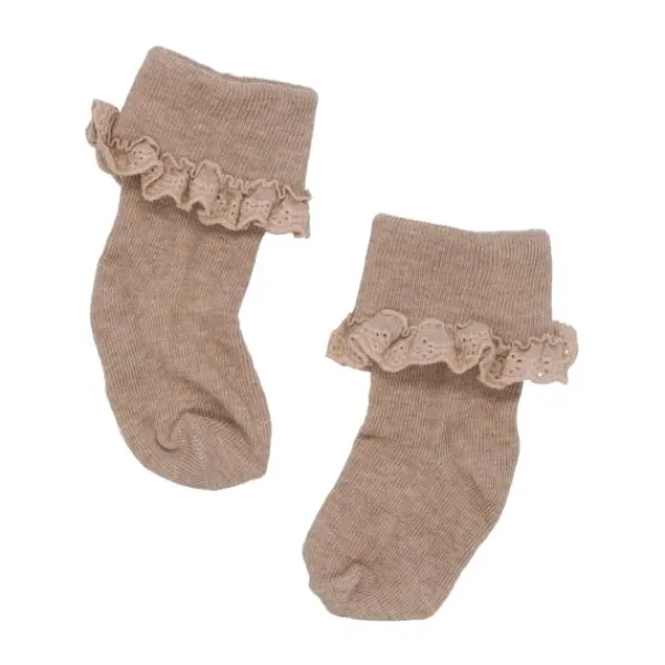 BD Collection Sokjes Kant - 3 Stuks - 0-6mnd - Multi Beige> Sokjes
