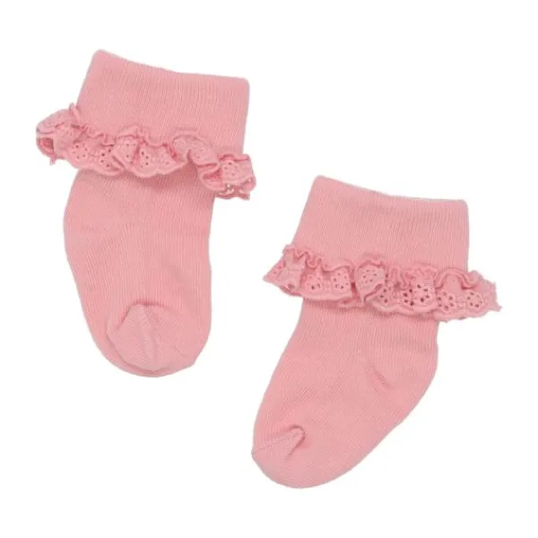 BD Collection Sokjes Kant - 3 Stuks - 0-6mnd - Multi Pink> Sokjes