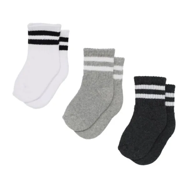 BD Collection Sportsokjes - 3 Stuks - 0-6mnd - Multi Grey> Sokjes