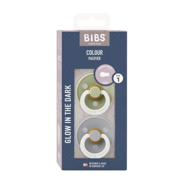 BIBS Colour Fopspeen - Size 1 - Petrol Glow/Deep Space Glow> Fopspenen 0-6 Maanden|Fopspenen 12+ Maanden