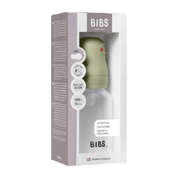 BIBS Fles - Slow Flow - 150 ml - Silicone - Sage> Flessen