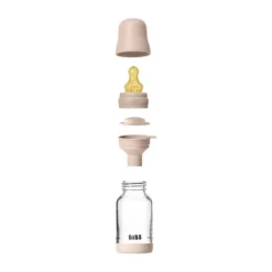 BIBS Fles - Slow Flow - Ronde Speen - 120 ml - Glas/Latex - Baby Blue><noscript><img width=