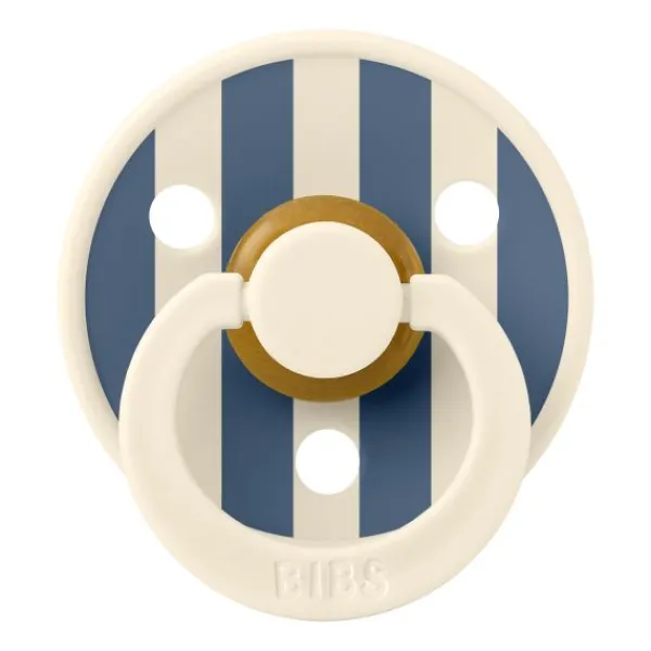 BIBS Fopspeen Latex Studio Pin Ivory Steel Blue Mix Size 1 (2-Pack)> Fopspenen 0-6 Maanden|Fopspenen 12+ Maanden