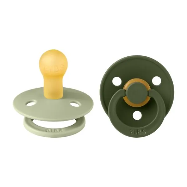 BIBS Fopspeen Round 0-6mnd Dark Oak/Ivory (2 stuks)> Fopspenen 0-6 Maanden|Fopspenen 12+ Maanden