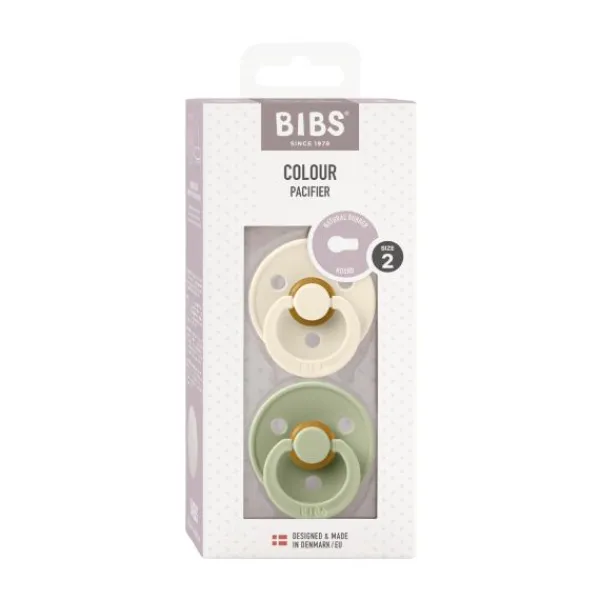 BIBS Fopspeen Round 0-6mnd Dark Oak/Ivory (2 stuks)> Fopspenen 0-6 Maanden|Fopspenen 12+ Maanden