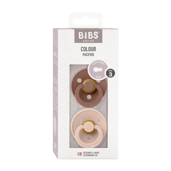 BIBS Fopspeen Round 0-6mnd Dark Oak/Ivory (2 stuks)> Fopspenen 0-6 Maanden|Fopspenen 12+ Maanden