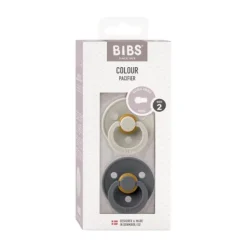 BIBS Fopspeen Round 0-6mnd Dark Oak/Ivory (2 stuks)><noscript><img width=