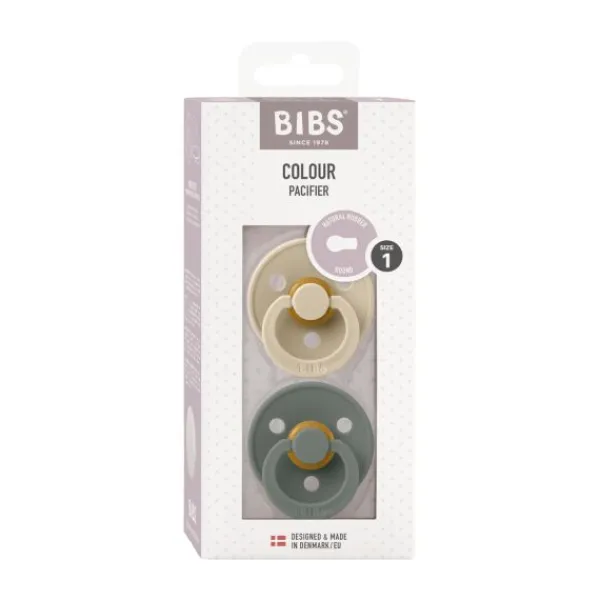 BIBS Fopspeen Round 0-6mnd Dark Oak/Ivory (2 stuks)> Fopspenen 0-6 Maanden|Fopspenen 12+ Maanden