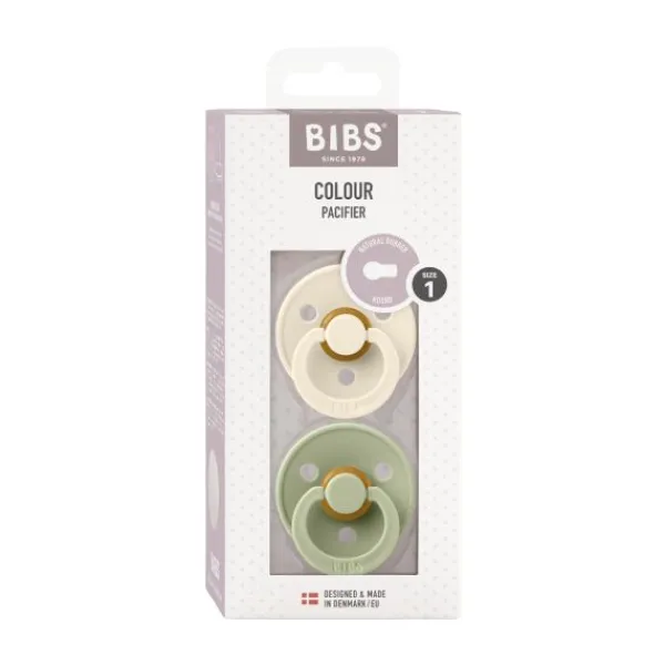 BIBS Fopspeen Round 0-6mnd Dark Oak/Ivory (2 stuks)> Fopspenen 0-6 Maanden|Fopspenen 12+ Maanden