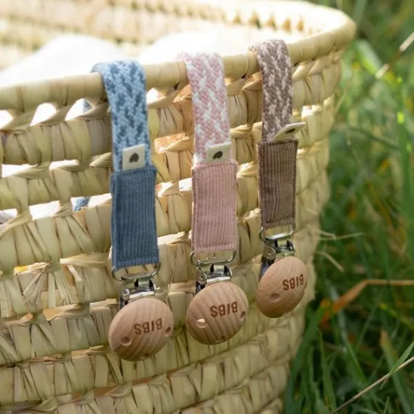 BIBS Speenkoord Braid Dark Blush / Ivory> Fopspeenhouders