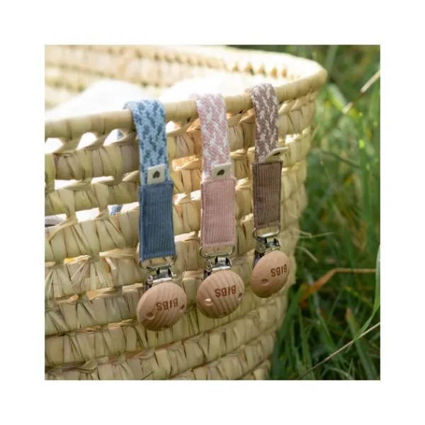 BIBS Speenkoord Braid Dark Blush / Ivory> Fopspeenhouders
