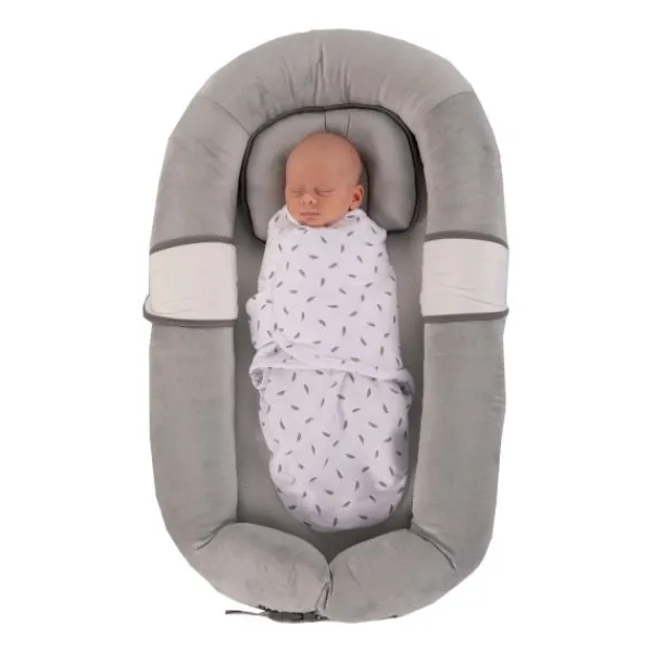 Bo Jungle B-Wrap Grey Feathers Small> Inbakeren|4-Seizoenen Slaapzakken