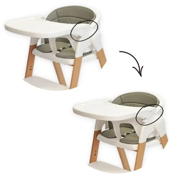 Bo Jungle Grow With Me High Chair - Pure White> Houten Kinderstoelen