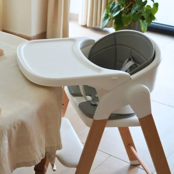 Bo Jungle Grow With Me High Chair - Pure White> Houten Kinderstoelen