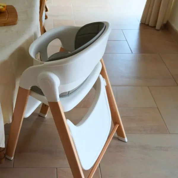 Bo Jungle Grow With Me High Chair - Pure White> Houten Kinderstoelen