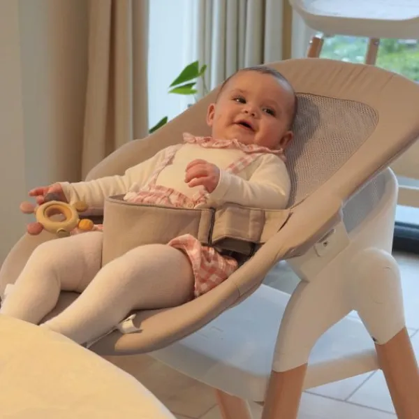 Bo Jungle Grow With Me High Chair - Pure White> Houten Kinderstoelen