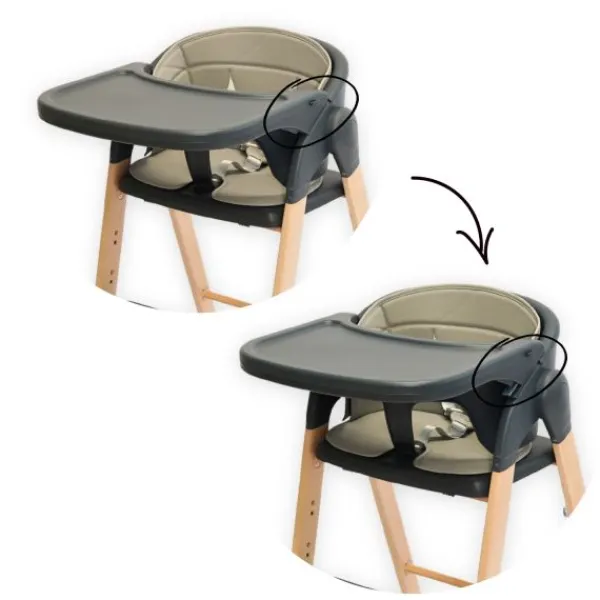 Bo Jungle Grow With Me High Chair - Pure White> Houten Kinderstoelen