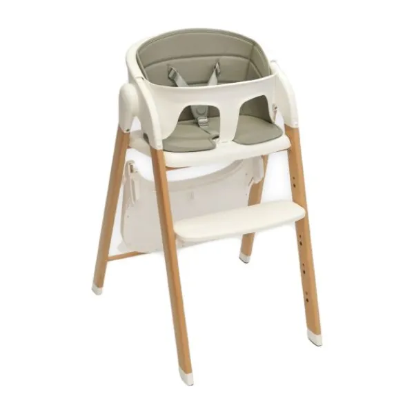 Bo Jungle Grow With Me High Chair - Pure White> Houten Kinderstoelen