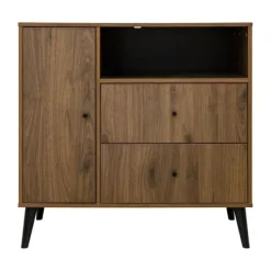 Bopita Zara Bladvergroter - Walnoot/Zwart> Complete Babykamers|Ladekasten