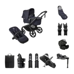 Bugaboo Fox 5 Renew Kinderwagen 4-in-1 - Newborn Bundel - Black / Deep Indigo><noscript><img width=