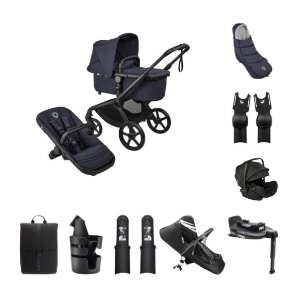 Bugaboo Fox 5 Renew Kinderwagen 4-in-1 - Newborn Bundel - Black / Deep Indigo> Wandelwagens|Complete Kinderwagens