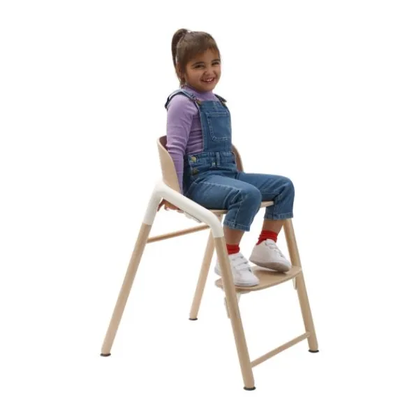 Bugaboo Giraffe Base Wood/Grey> Houten Kinderstoelen|Meegroeistoelen